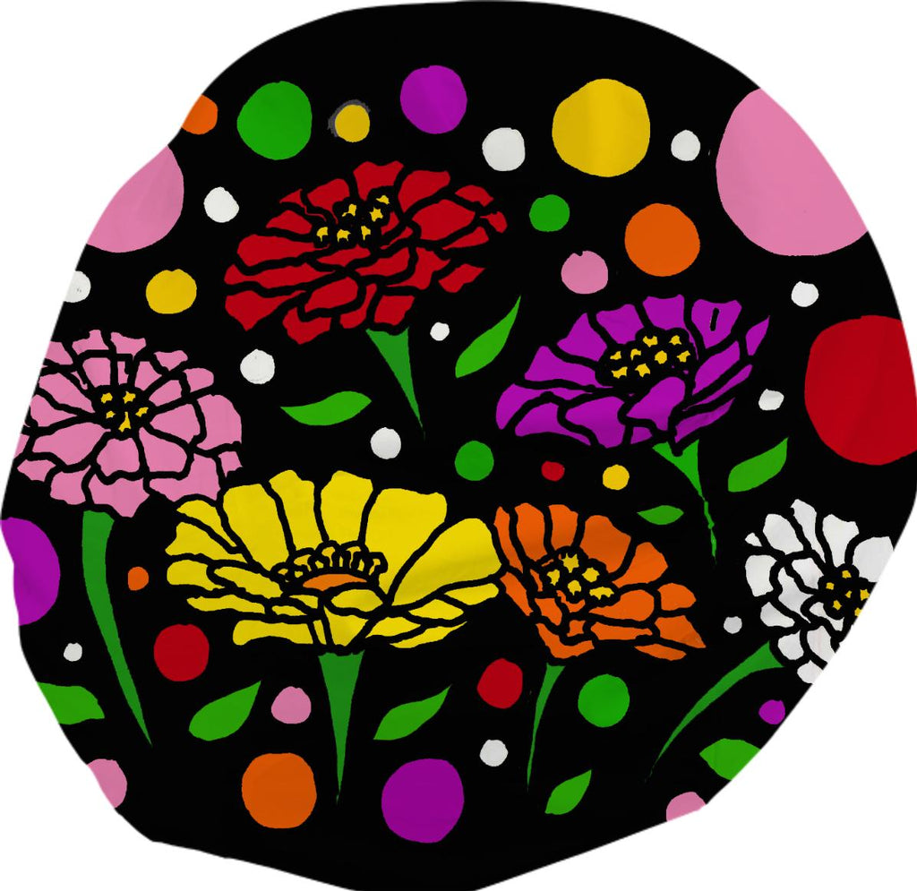 Fun Colorful Zinnias Flowers Abstract Bean Bag