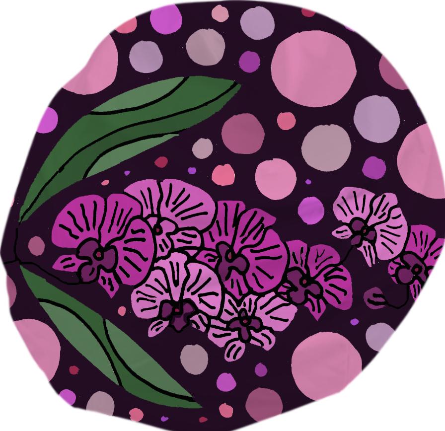 Fun Purple Orchids Floral Abstract Bean Bag