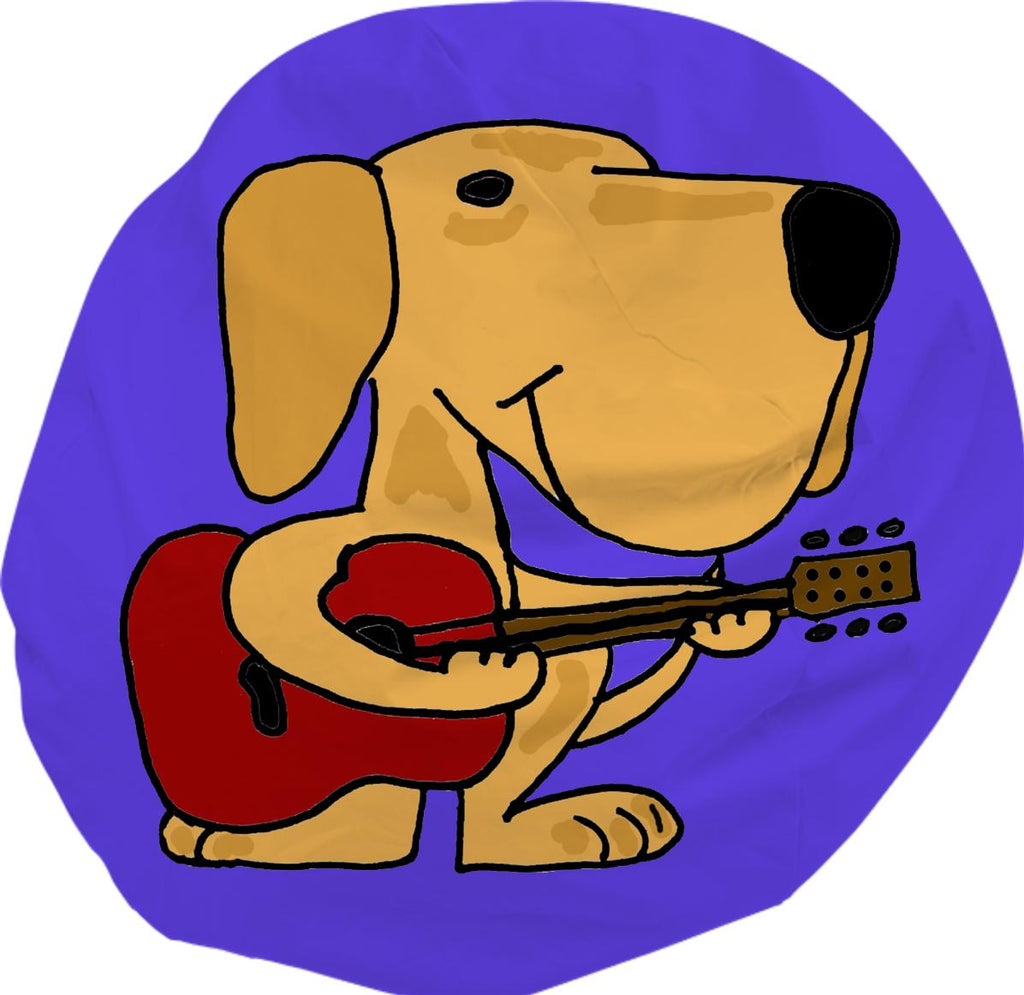 Fun Yellow Labrador Retriever Playing Red Guitar Ban Bag