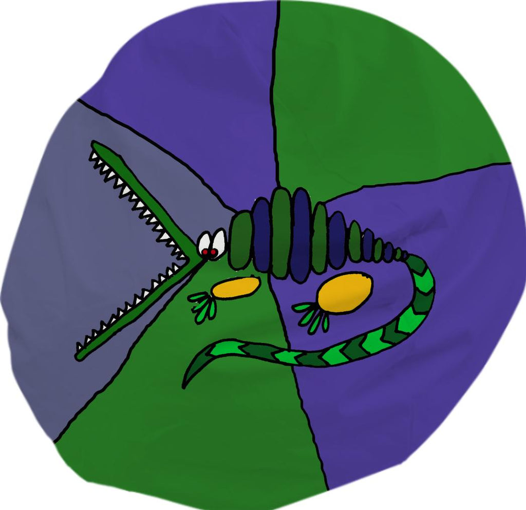Funky Alligator Abstract Art Bean Bag