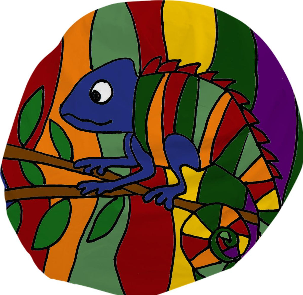 Funny Chameleon Abstract Art Bean Bag