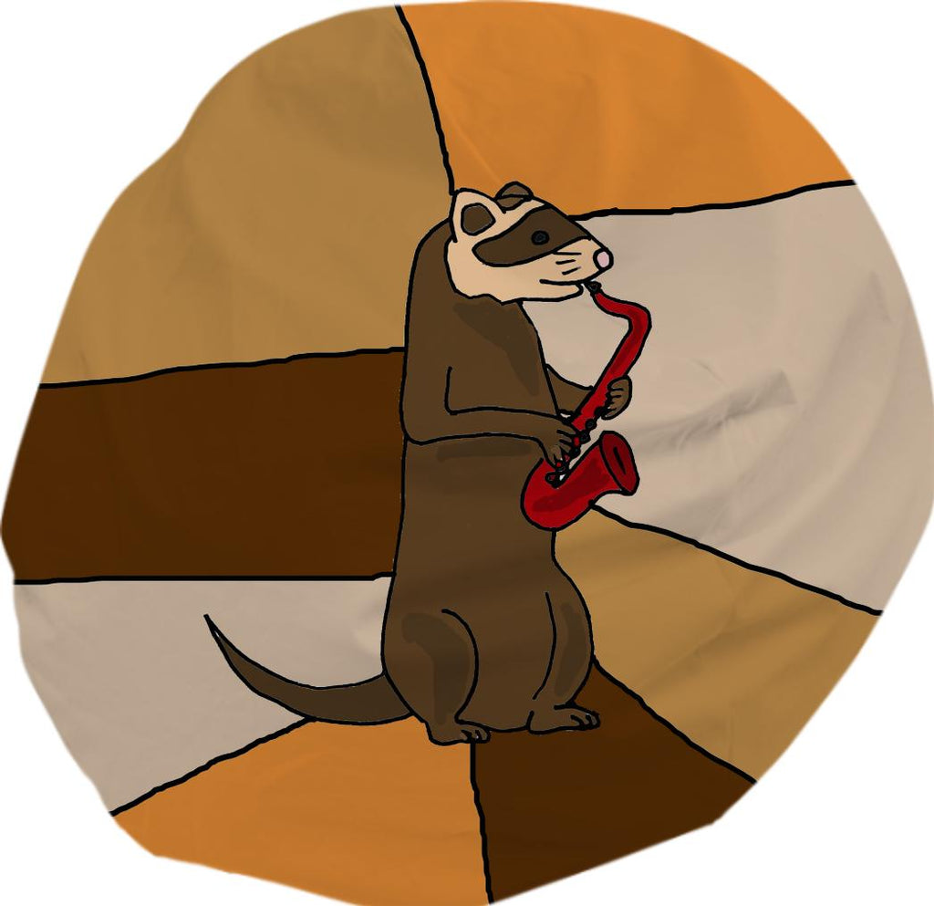 Funny Ferret Playing Saxophone Bean Bag