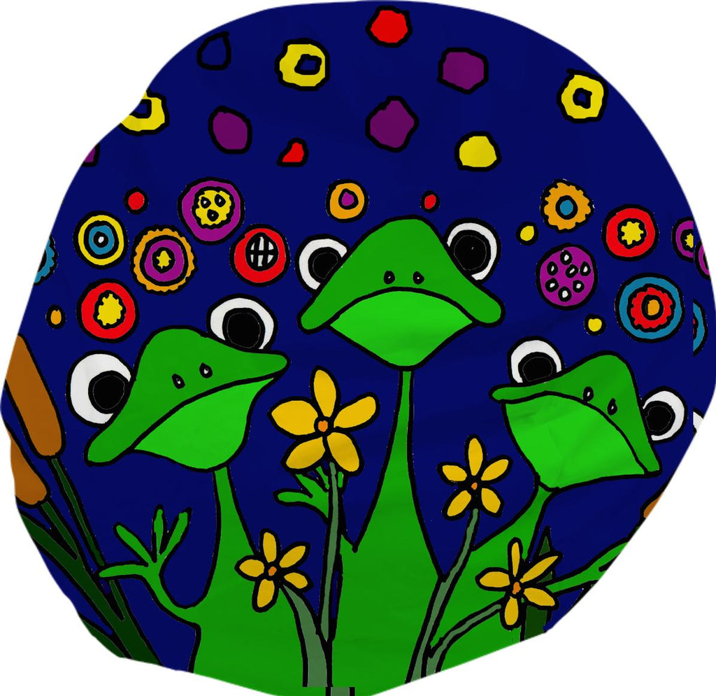 Funny Frogs and Flowers Pop Art Bean Bag