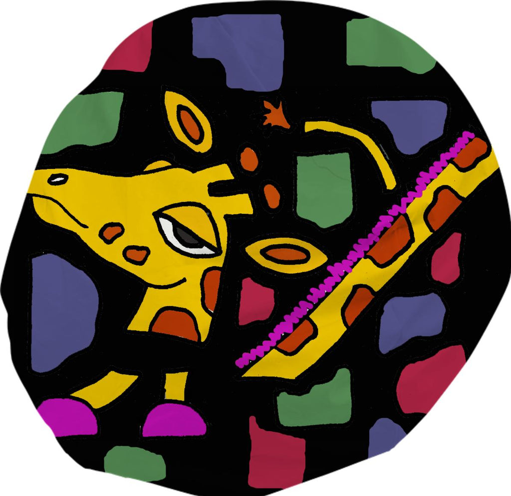 Funny Giraffe Abstract Art Bean Bag