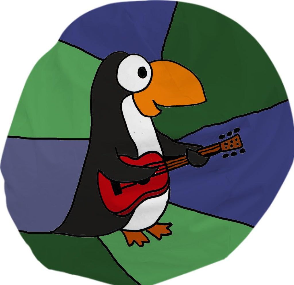 Funny Penguin Playing Guitar Bean Bag