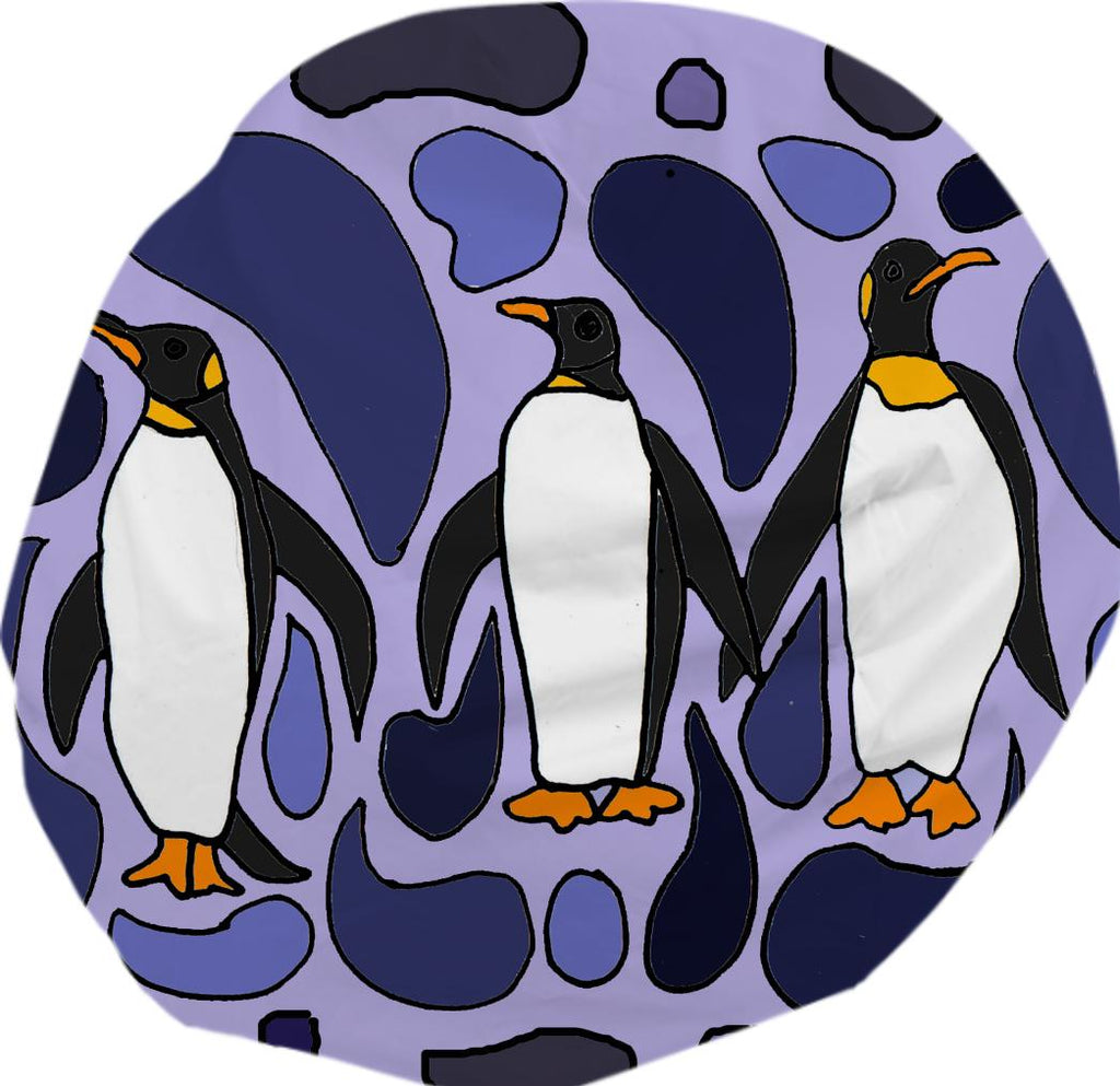 Funny Penguins Abstract Art Bean Bag