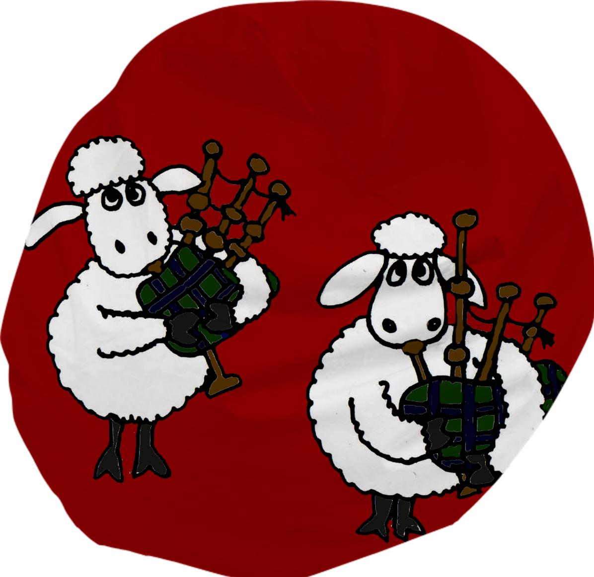 Funny Sheep Playing Bagpipes Bean Bag PAOM