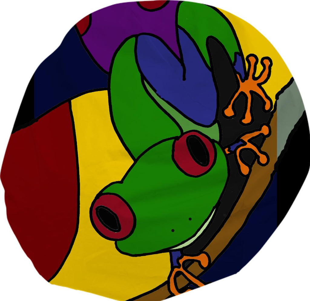 Funny Tree Frog Abstract Art Bean Bag