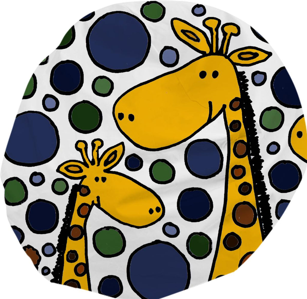 Giraffe Family Abstract Bean Bag