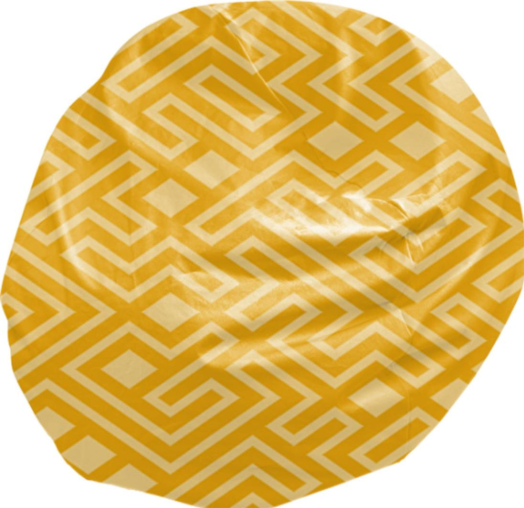 Gold mosaics geometric print bean bag