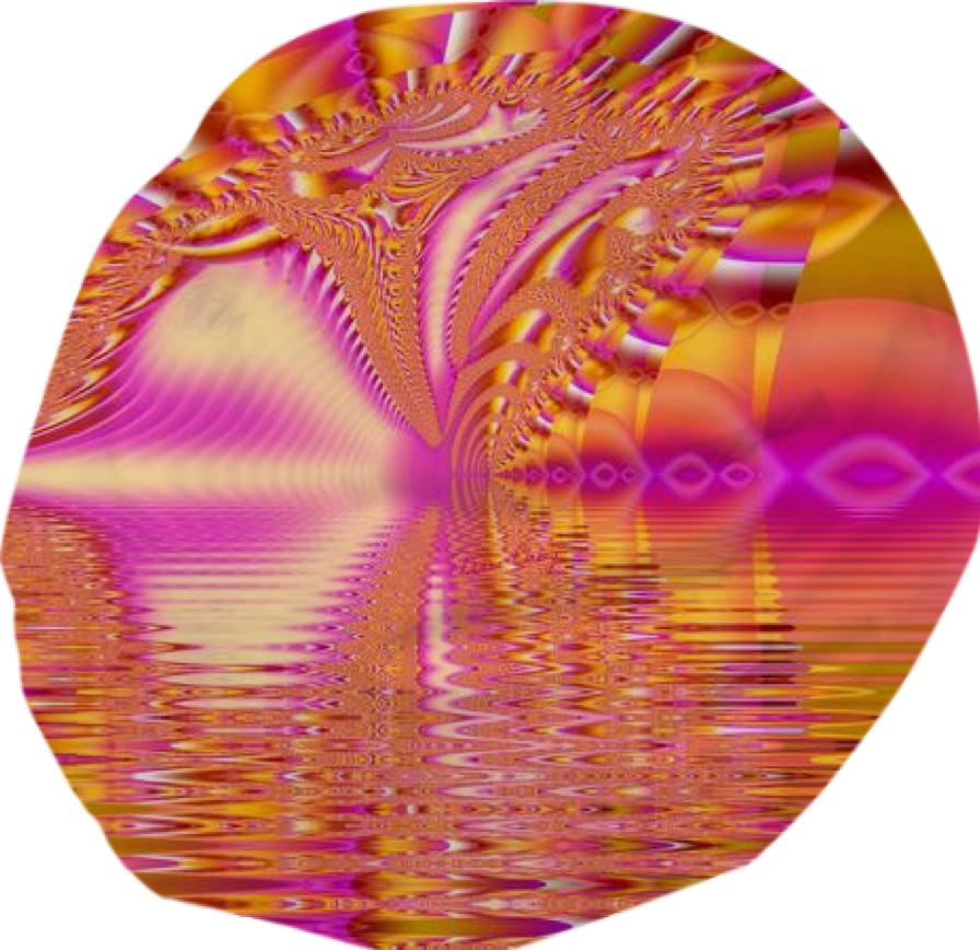 Golden Pink Fiesta Abstract Fractal Ocean Ripples