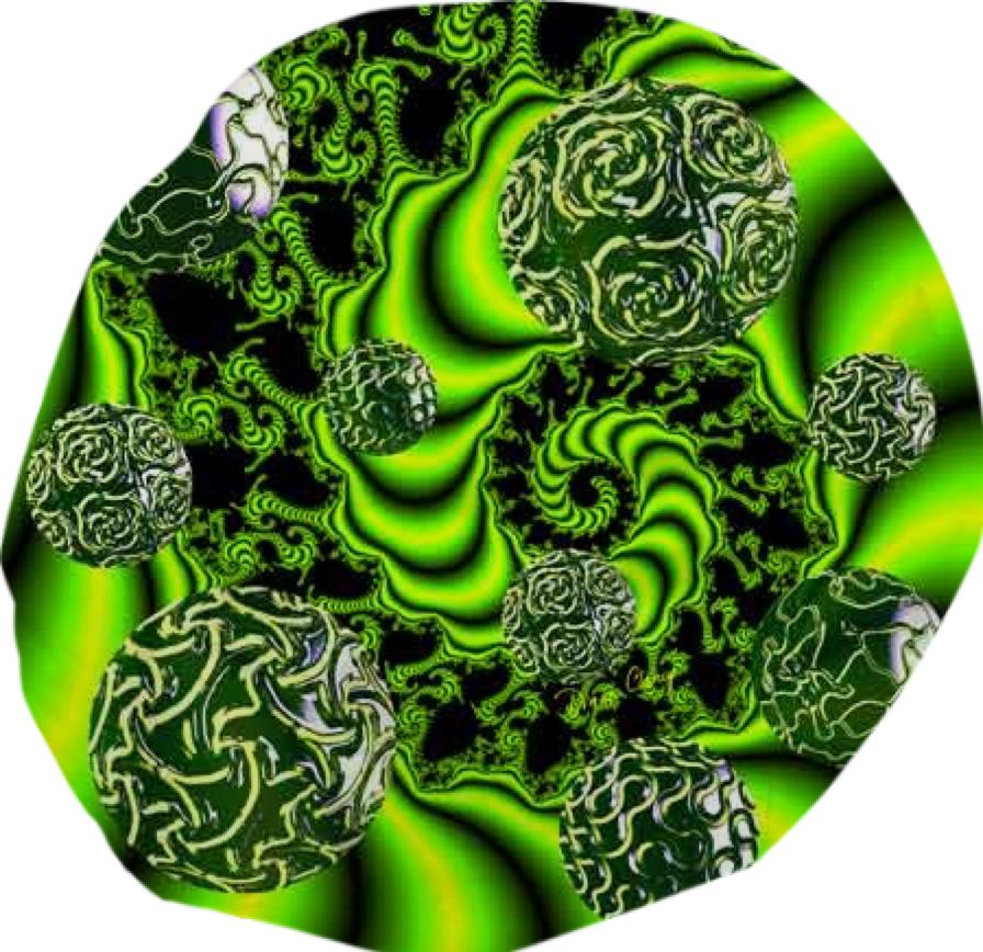 Irish Whirl Abstract Fractal Emerald Dance