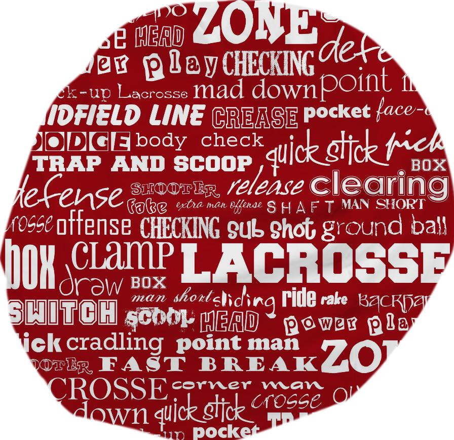 Lacrosse Bean Bag Chair red and white