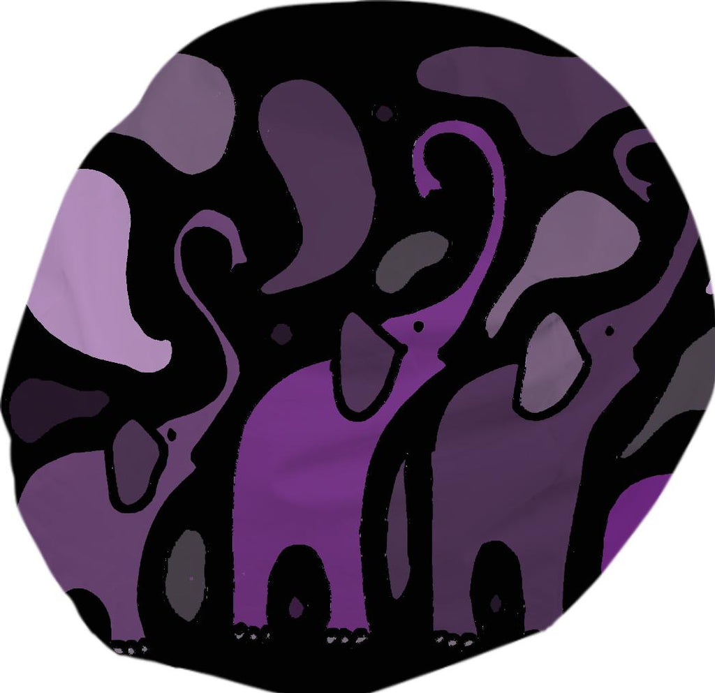 Purple Elephants Abstract Art Bean Bag