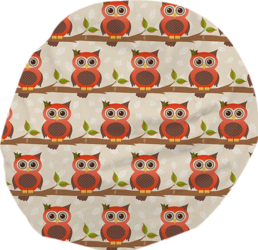 Retro Owls Bean Bag Chair