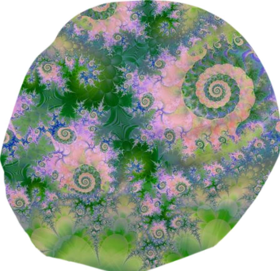 Rose Apple Green Dreams Abstract Fractal Water Garden