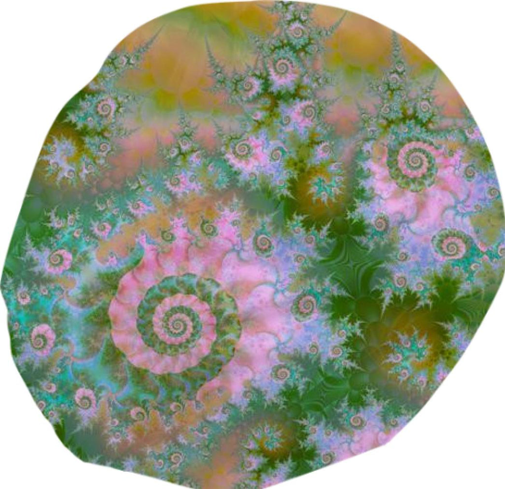 Rose Forest Green Abstract Fractal Swirl Dance