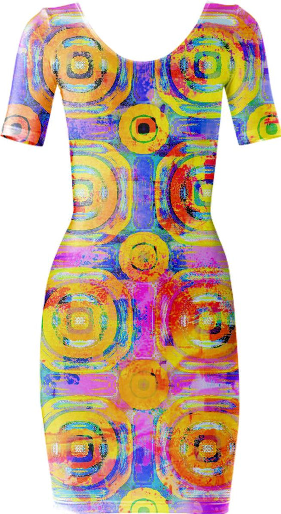 Abstract Circle Bodycon Dress