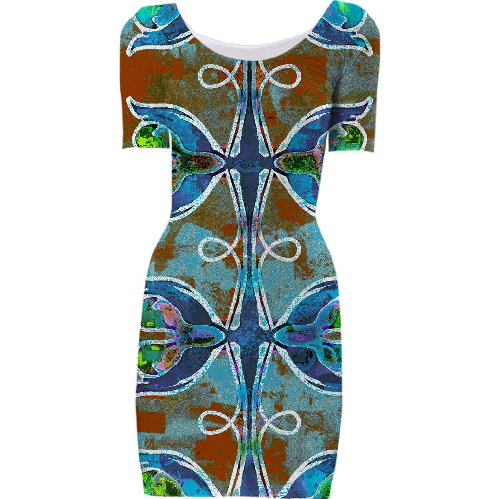 Abstract Pattern Bodycon Dress