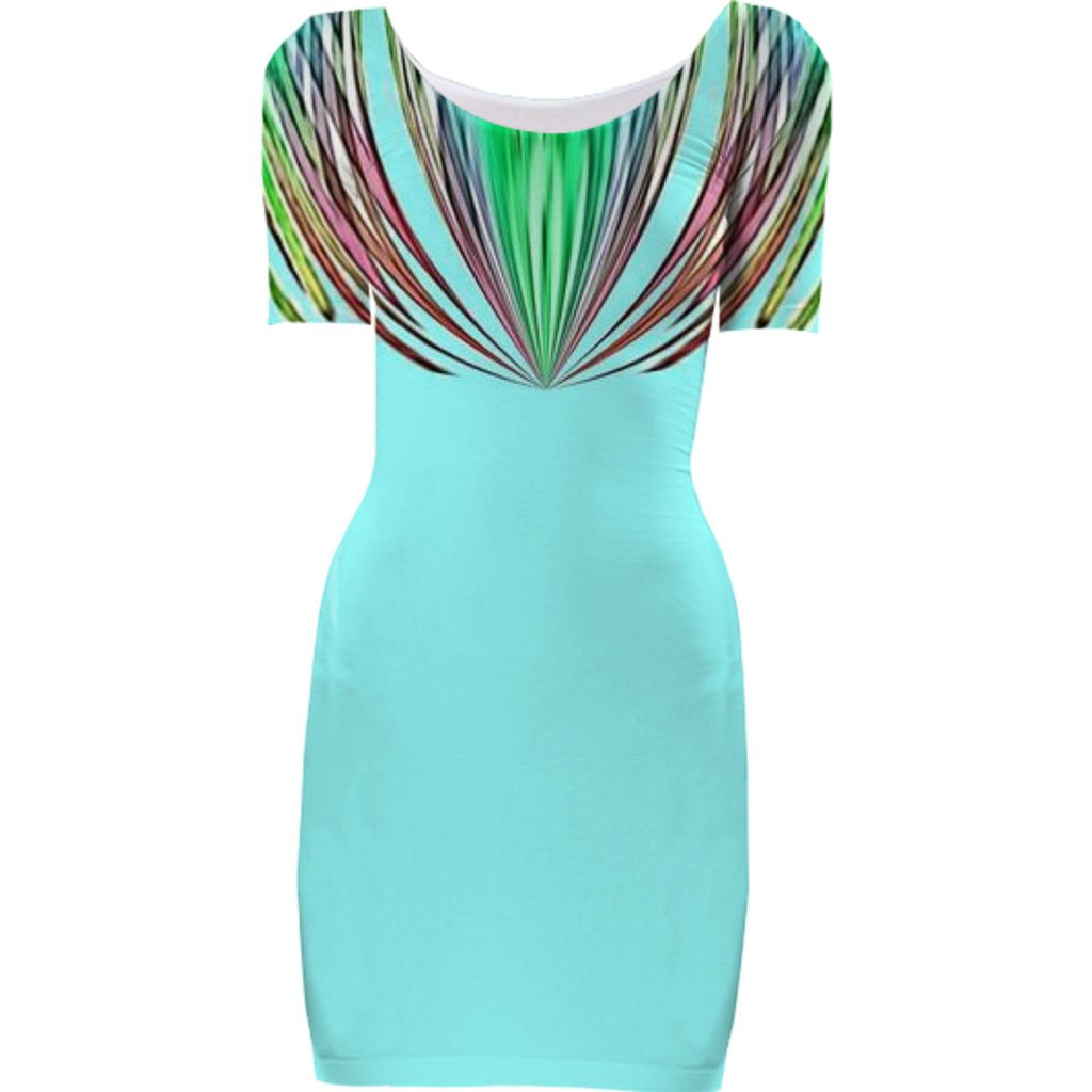 Aqua Stripe Top Bodycon Dress