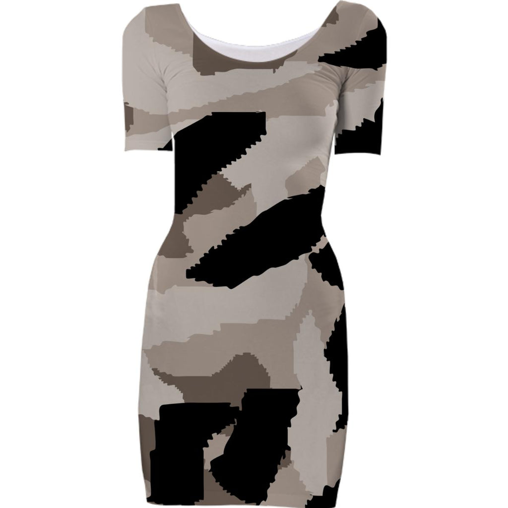 Beige Camouflage Dress