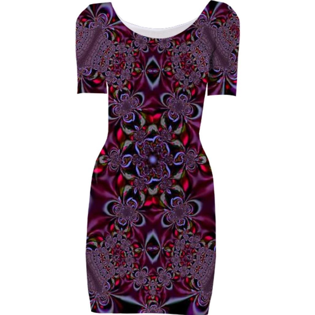 Black Red Flowers n Lace Bodycon Dress