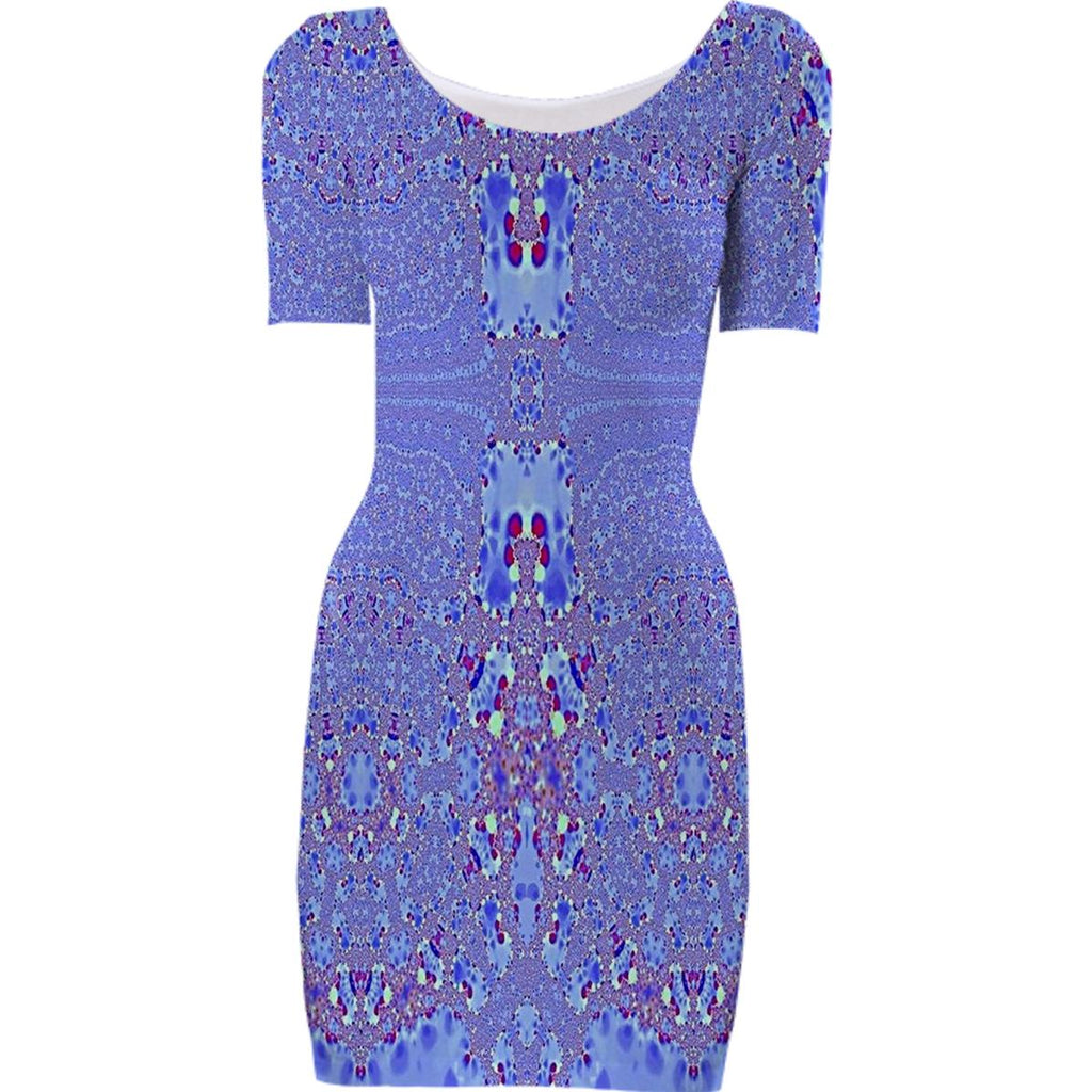 Blue Lace Bodycon Dress