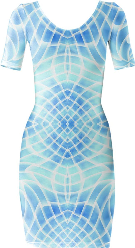 Blue Weave Bodycon Dress