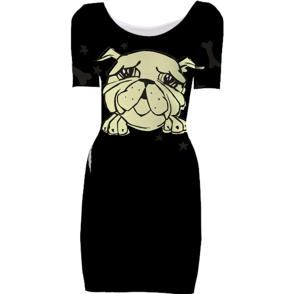 Bulldog Print Fall Dress