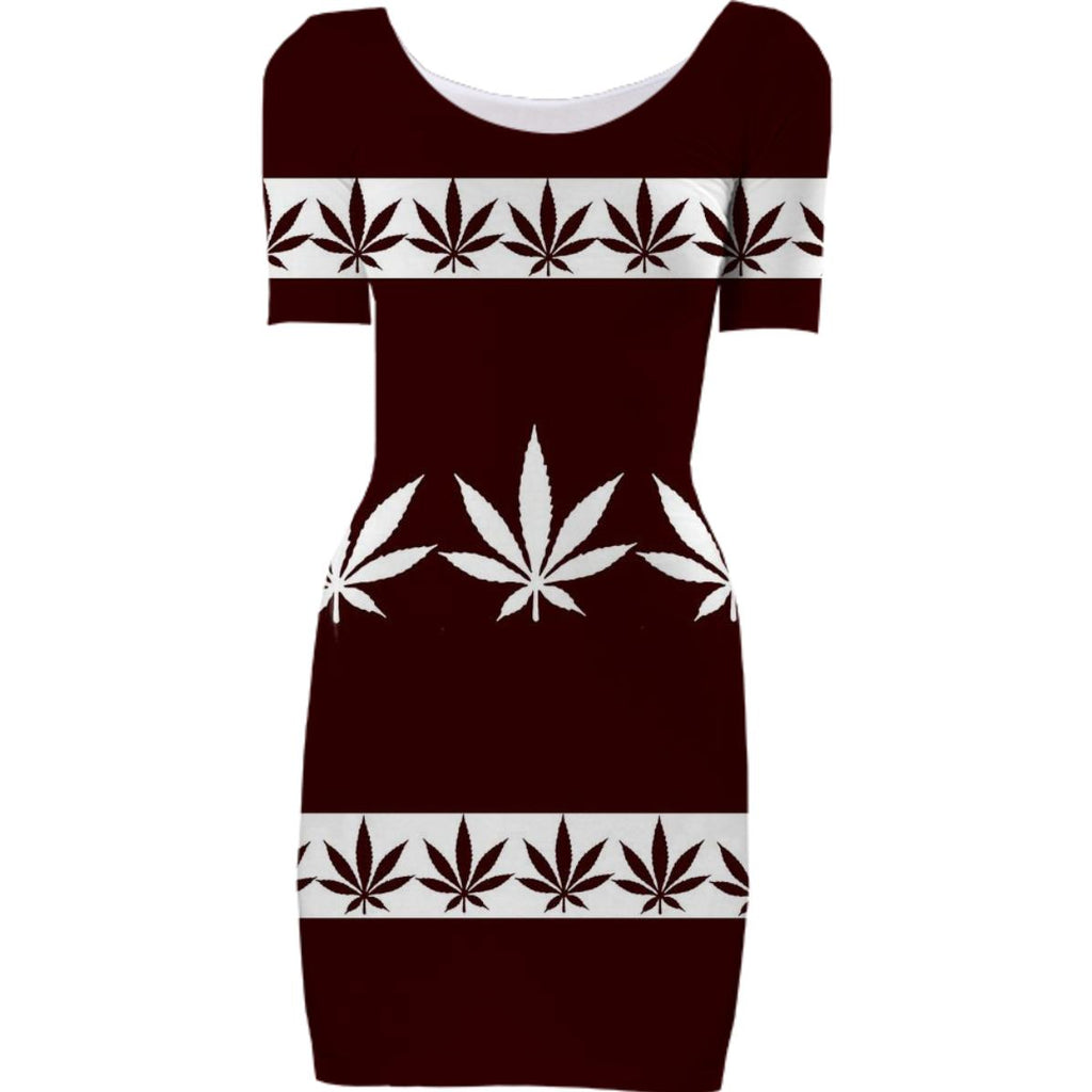 Cannabis Leaves Bodycon Dress