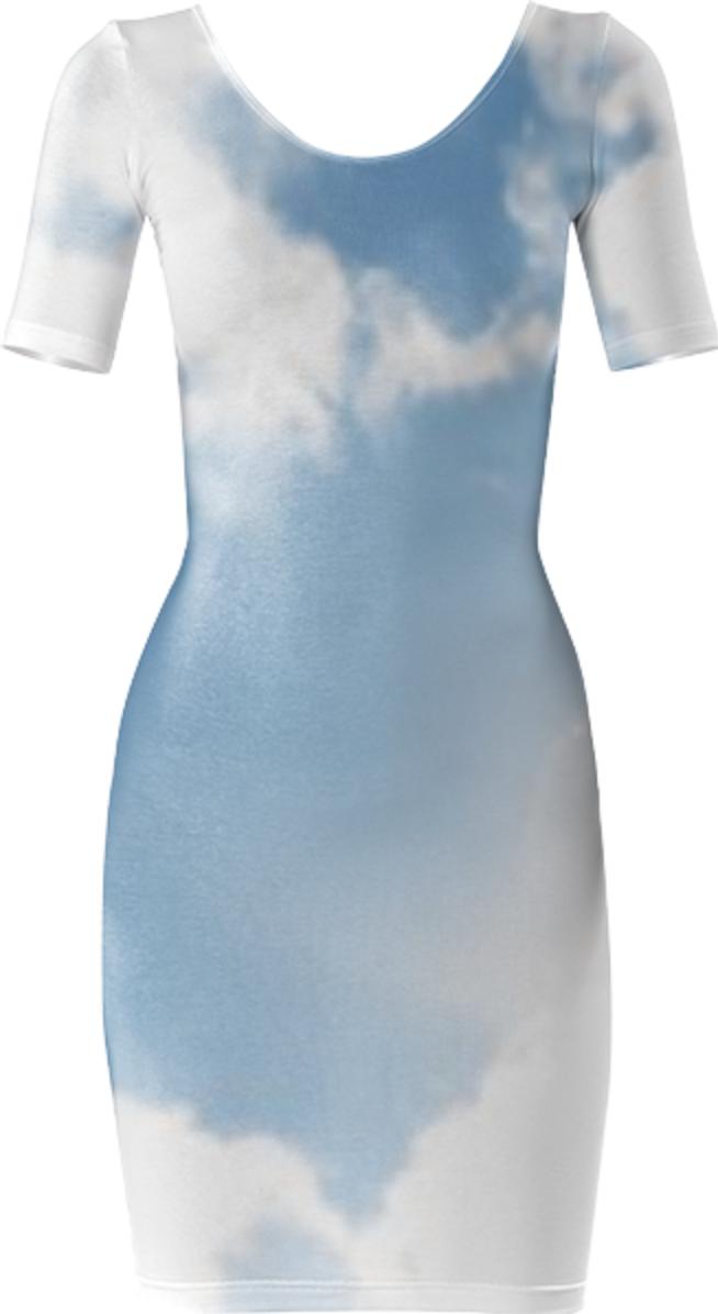Clouds on a body con dress