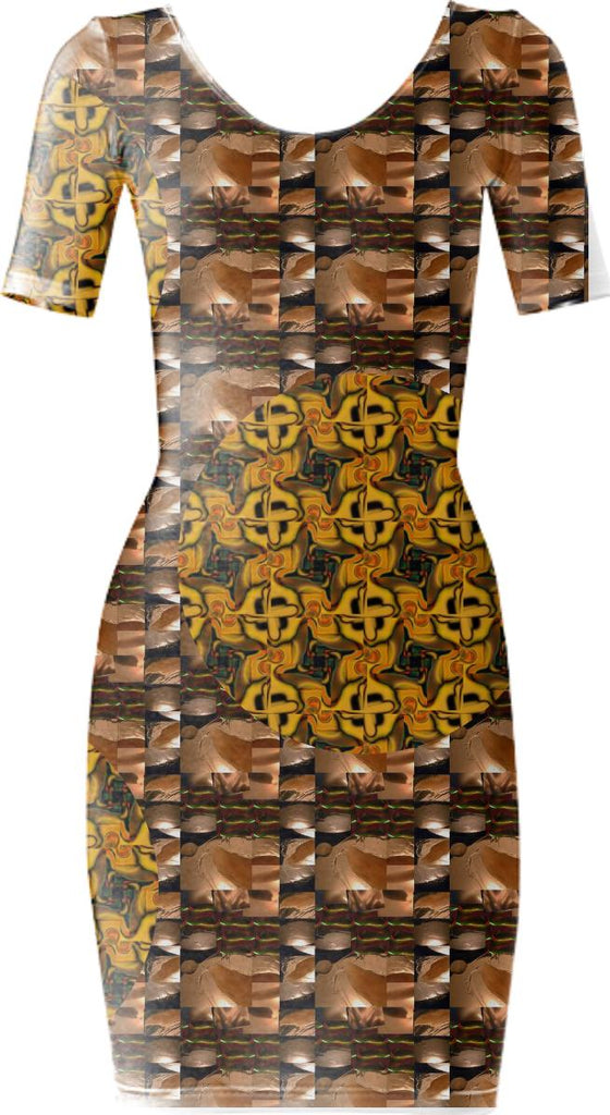 A Pattern of Rich Brown Patterns bodycon dress