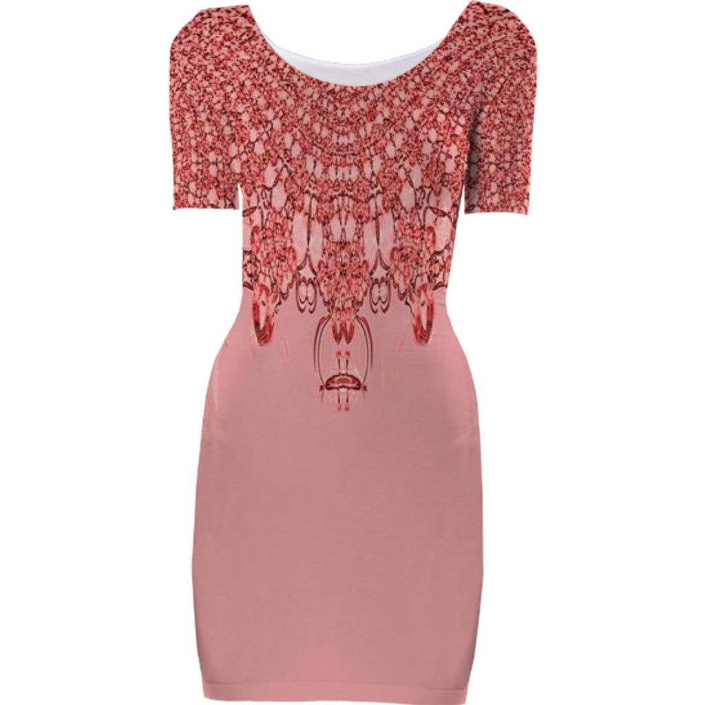 Copper Lace Top Bodycon Dress