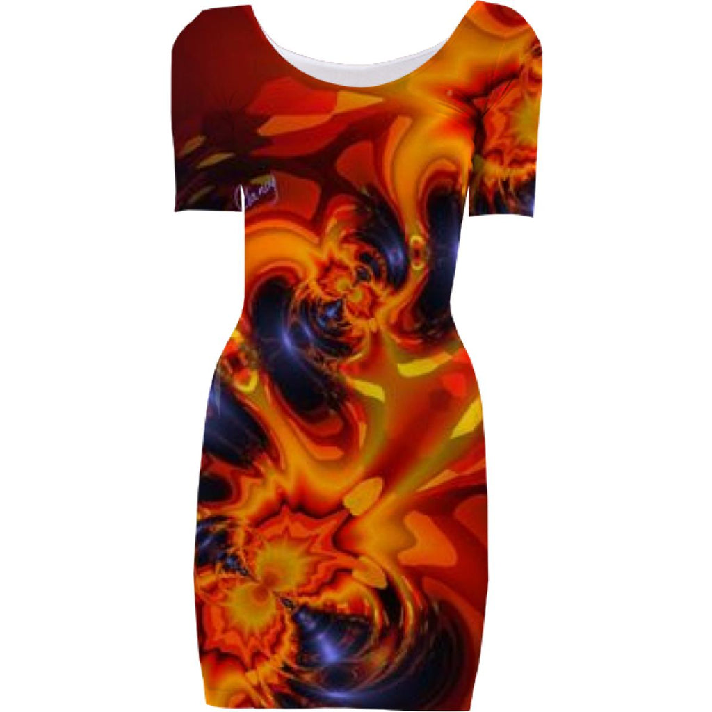 Dance of the Dragons Abstract Indigo Amber Eyes