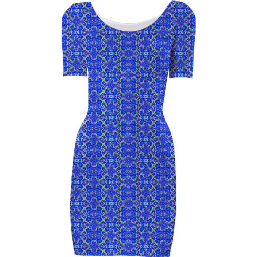 Dark Blue Pattern Bodycon Dress 2