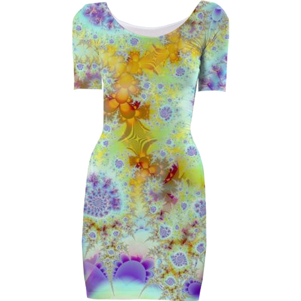 Golden Violet Sea Shells Abstract Fractal Ocean