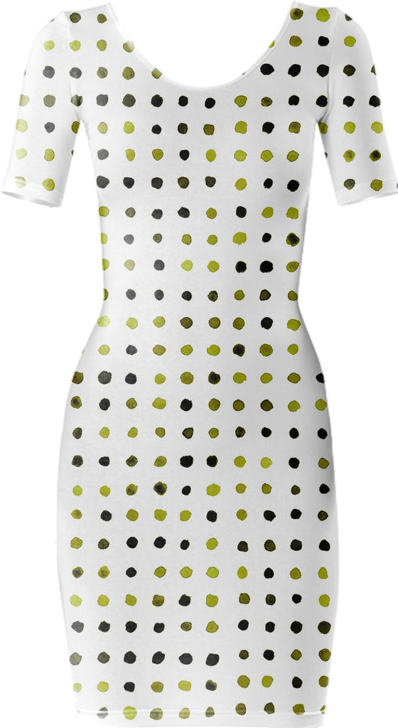 green dots dress