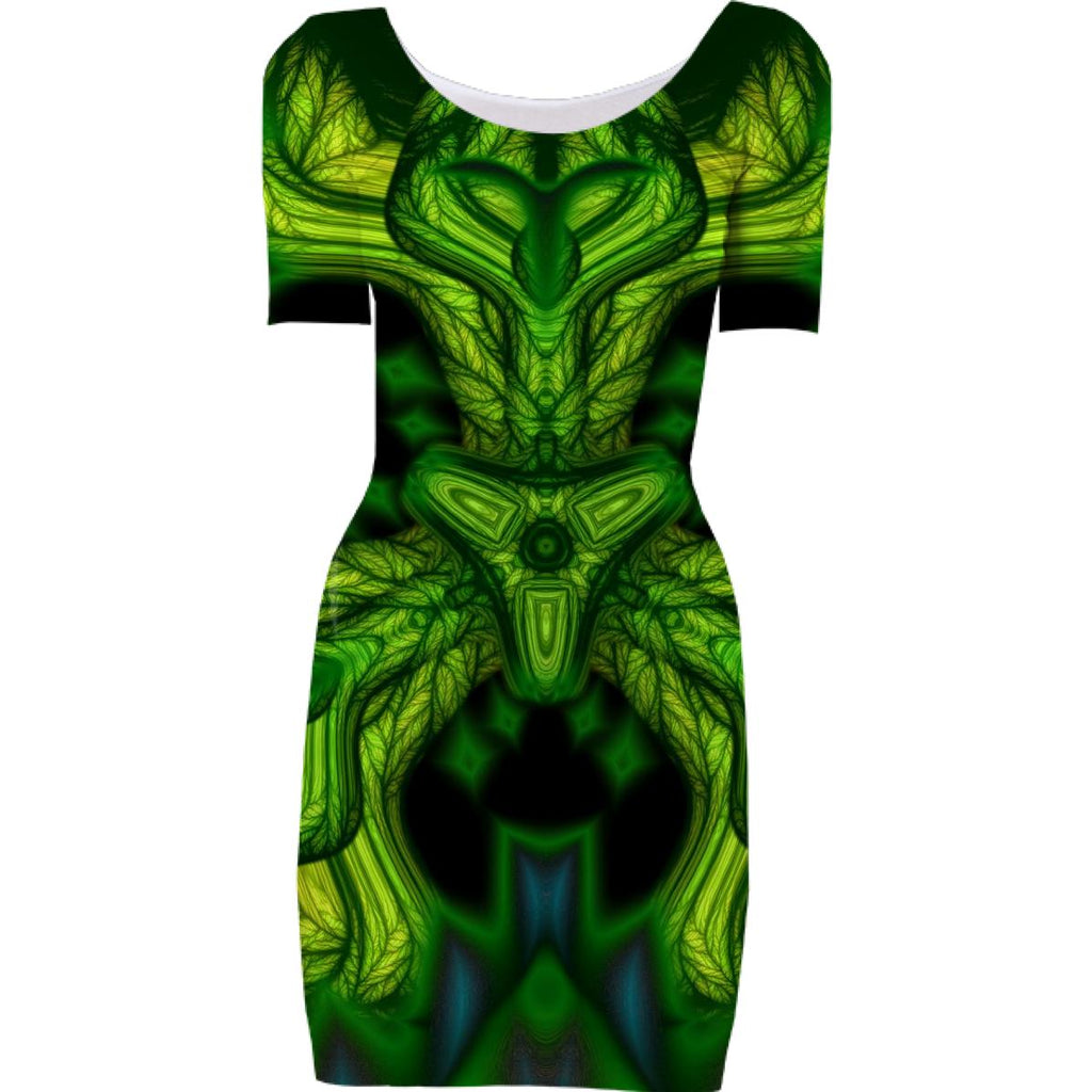 Green Man Goblin Abstract Emerald and Gold Mask