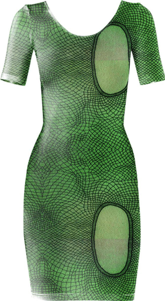 green net burnout dress