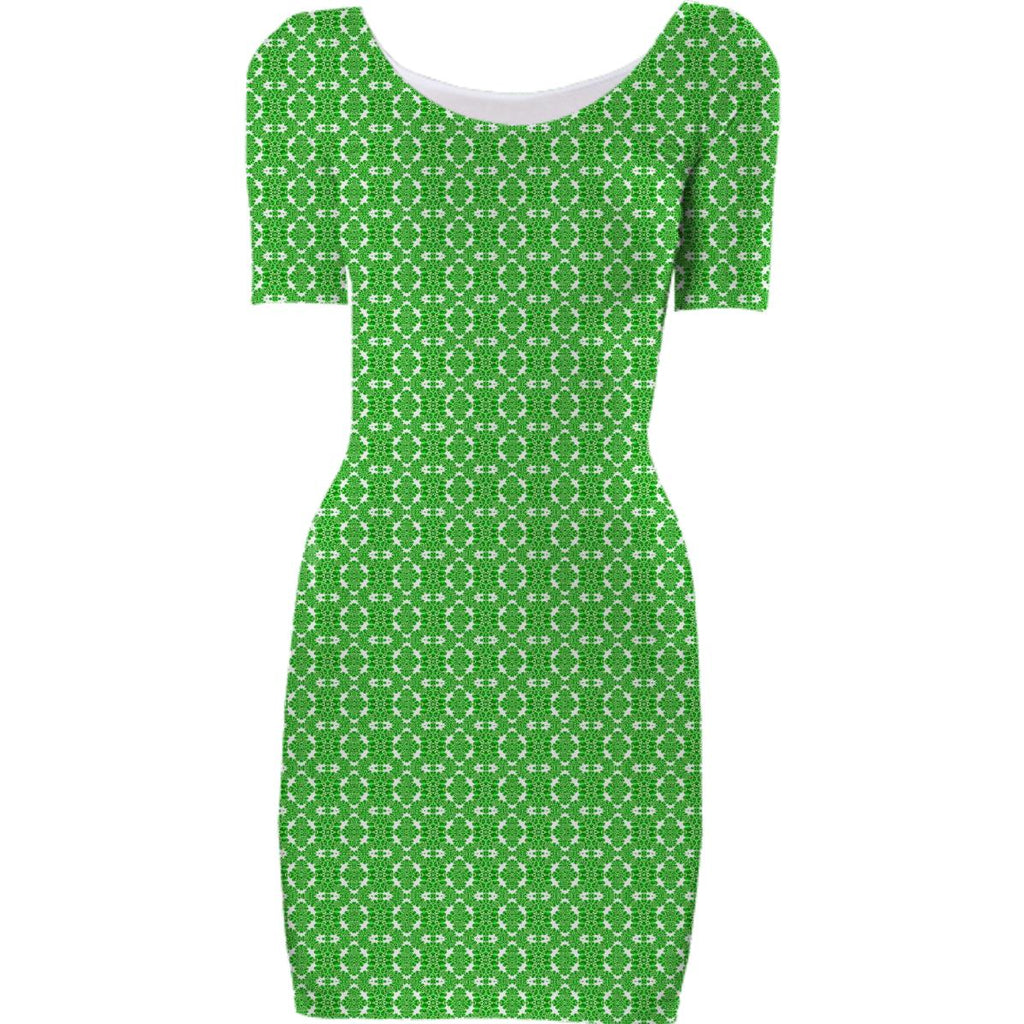 Green Pattern Bodycon Dress