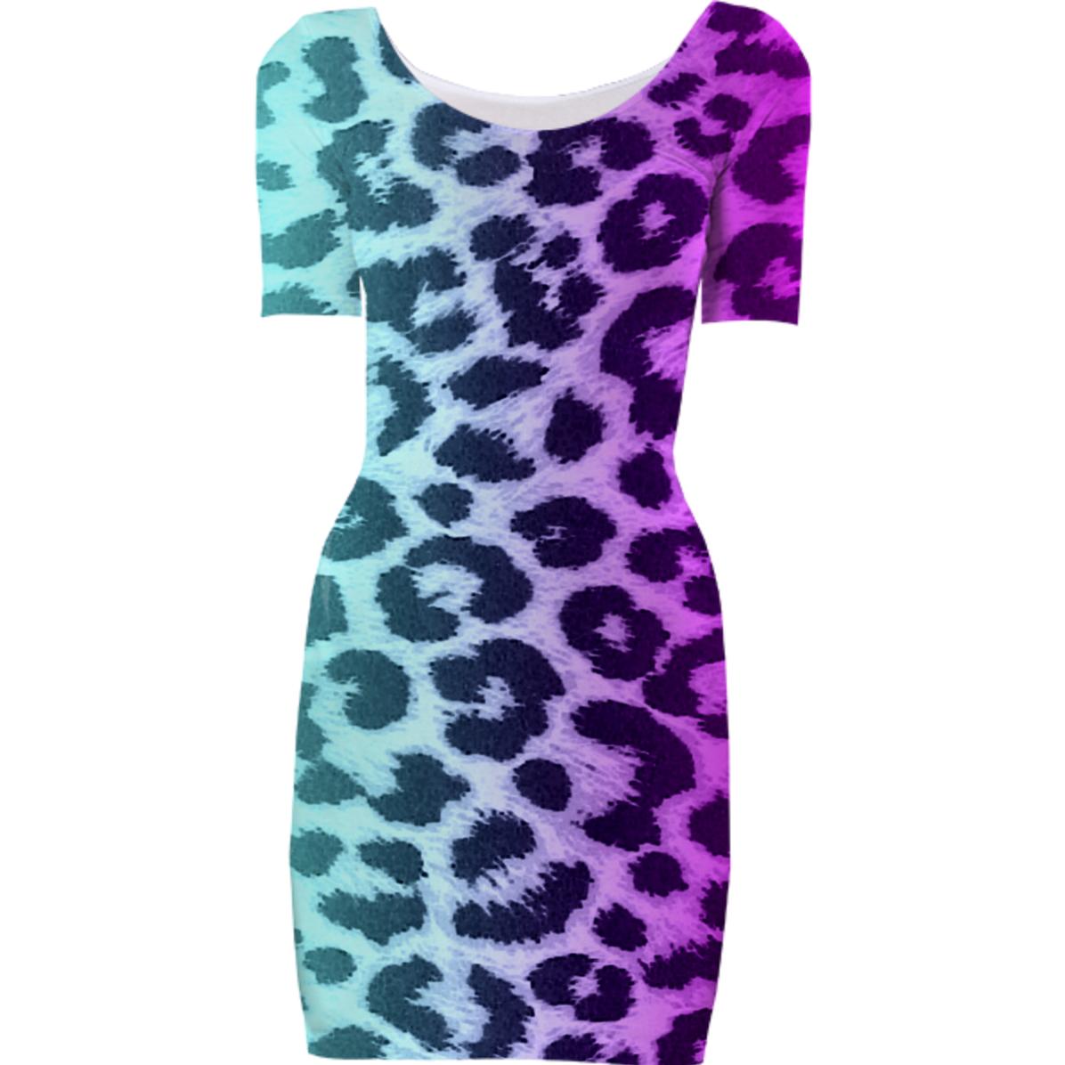 Hot Pink Tiffany Blue Gradient Leopard Print Hot Pink Tiffany Blue Gradient Leopard Print