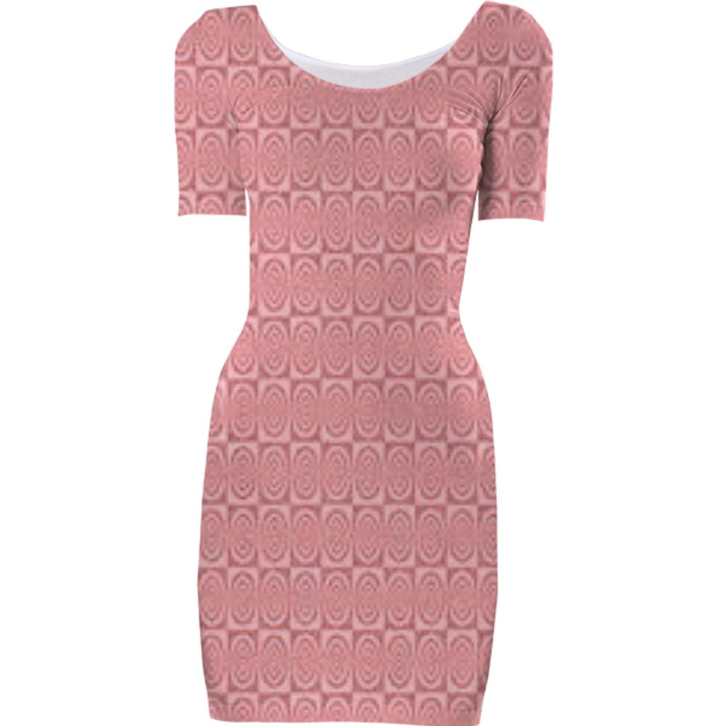 Peach Geometric Bodycon Dress