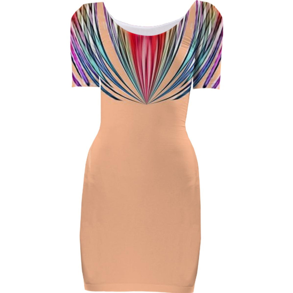 Peach Stripe Top Bodycon Dress