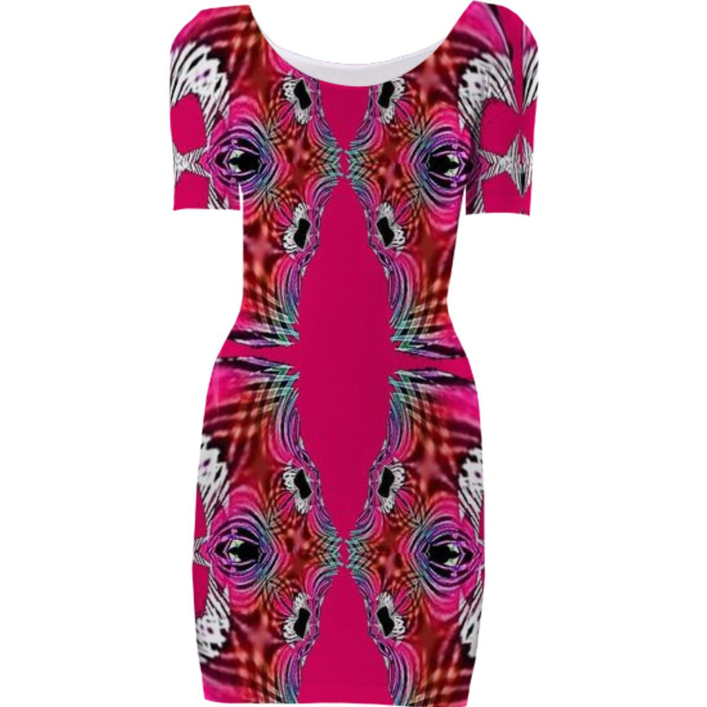 Pink Abstract Bodycon Dress