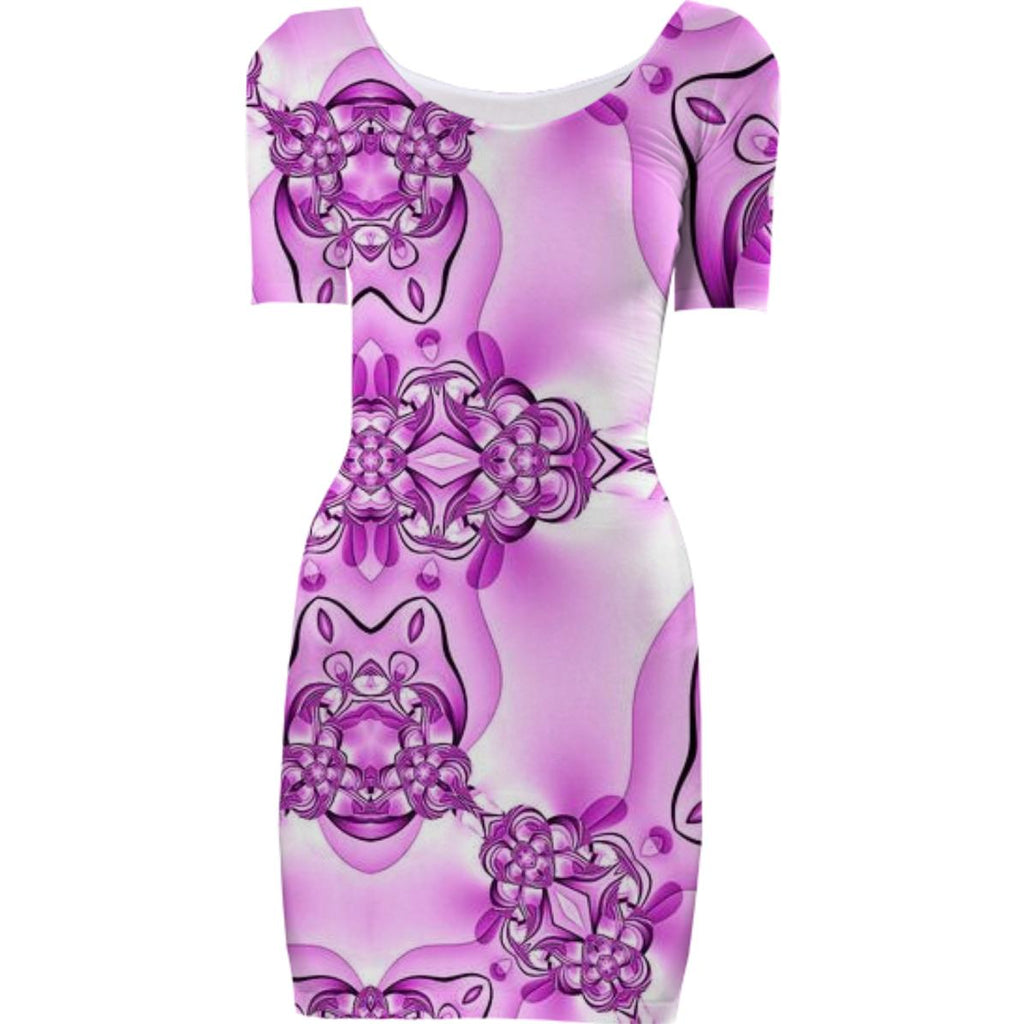 Pink Abstract Bodycon Dress