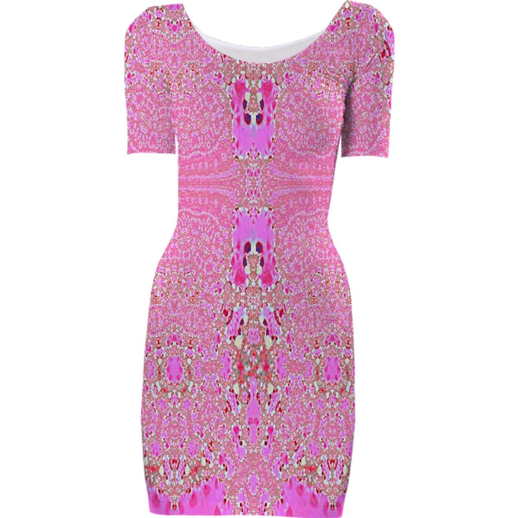 Pink Gold Lace Bodycon Dress