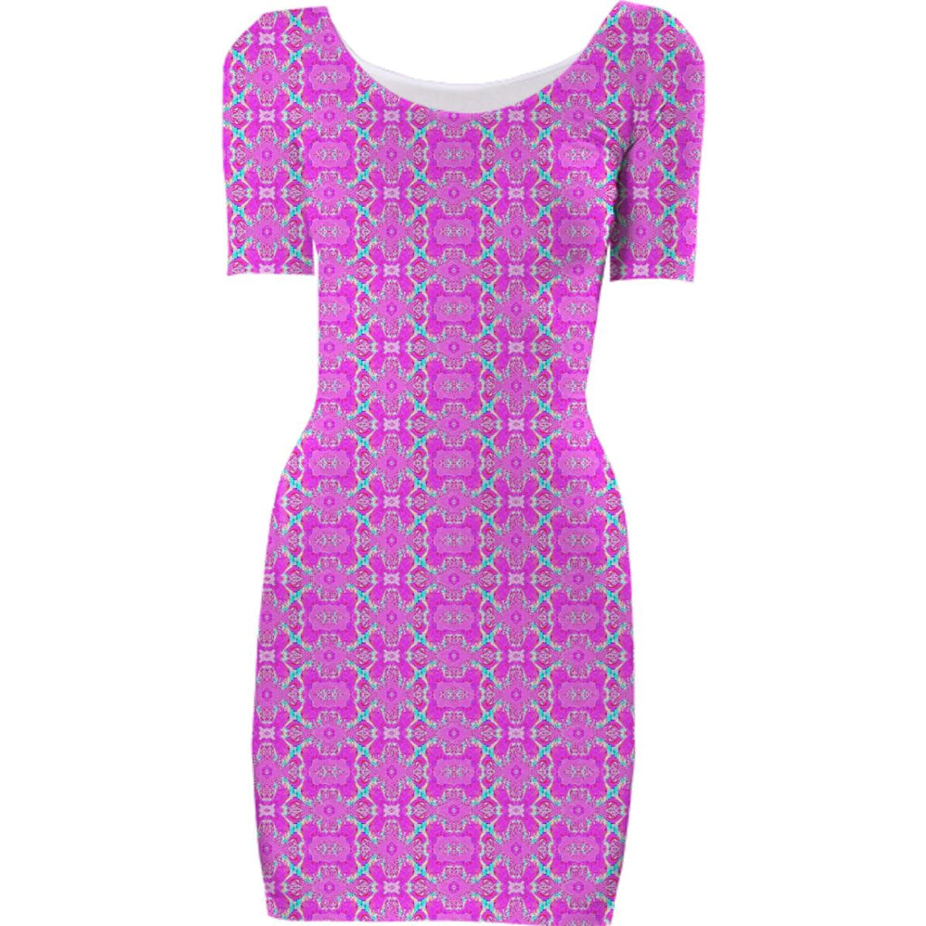 Pink Pattern Bodycon Dress