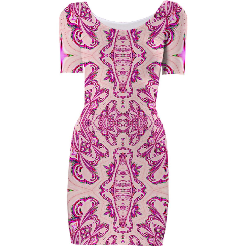 Pink Print Bodycon Dress