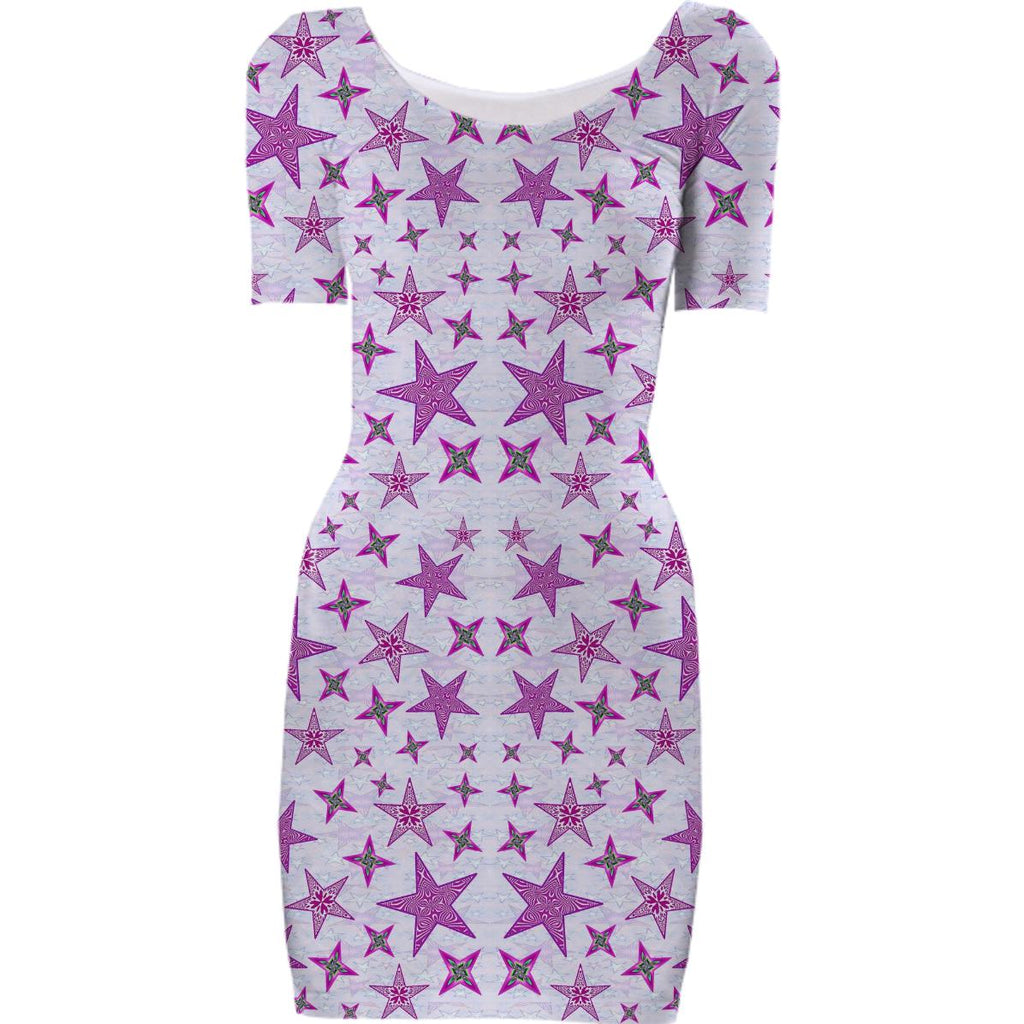 Pink Stars Bodycon Dress