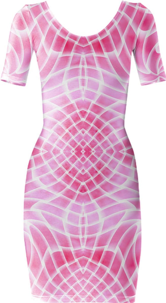 Pink Weave Bodycon Dress